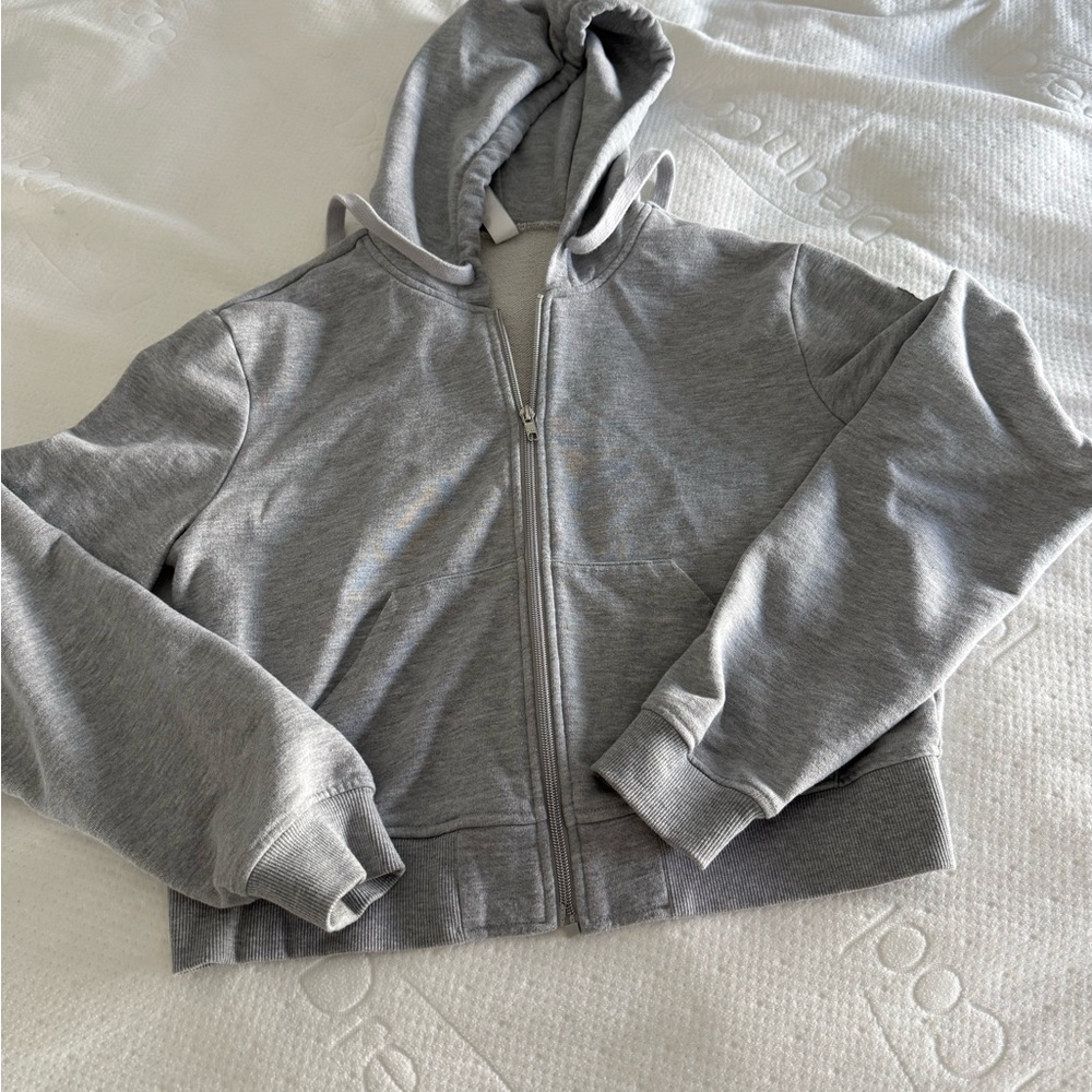 ALO Yoga Heather Gray Hoodie sz m EUC